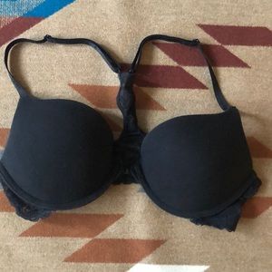 VS Black Push Up Bra with Lace Racerback